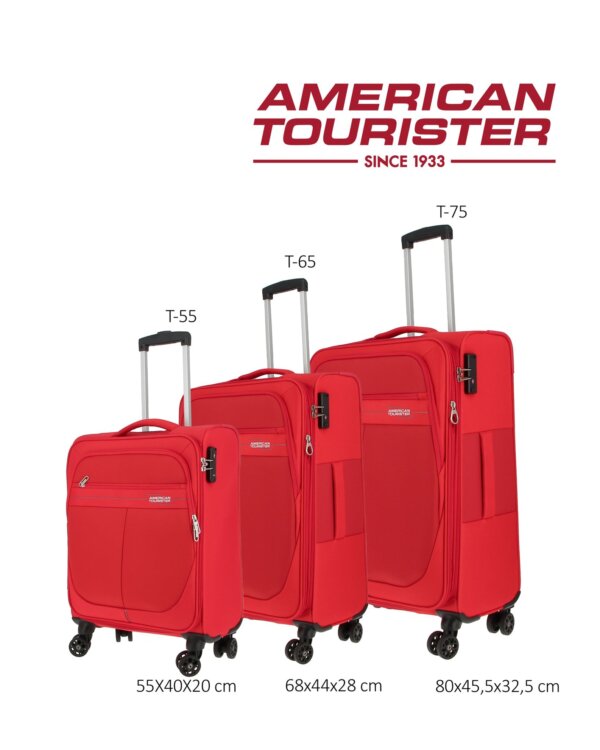 American Tourister Deep Dive - Set of 3  Expandable Red - Image 9