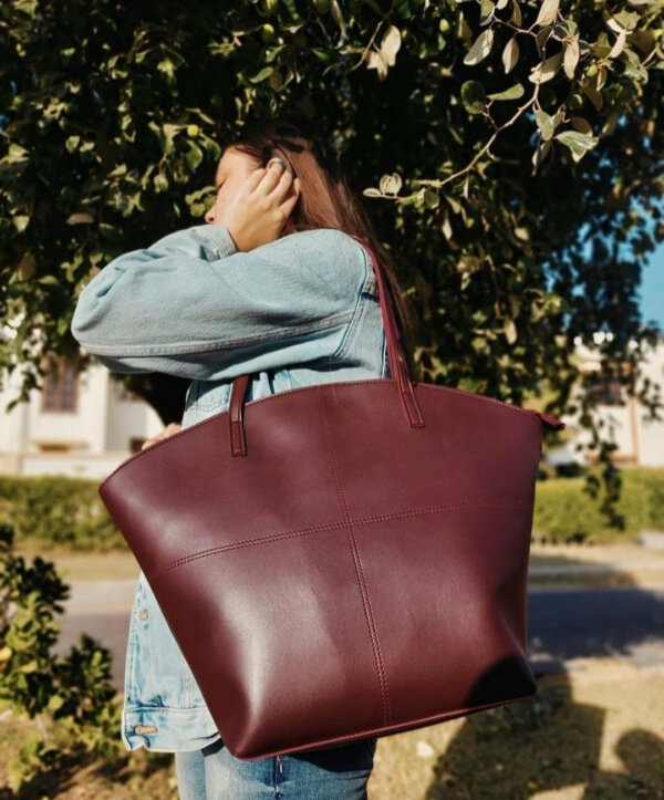 TOTE SHOULDER MAROON - Image 2